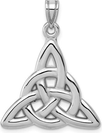 Diamond2Deal 14k White Gold Polished Trinity Knot Pendant