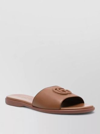 Gucci double g leather flat toe sandals