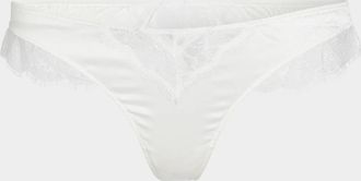 Kiki De Montparnasse Low-Rise Lace-Inset Stretch Silk Thong