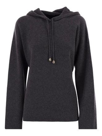 Fabiana Filippi Geribbelde trui met capuchon - Grijs