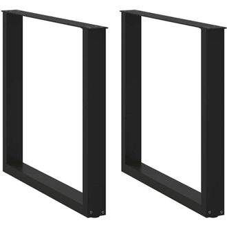 vidaXL Patas Para Mesa De Comedor En Forma De U (2 Unidades), Color Negro, 90 X (72-73) Cm, Acero Vidaxl
