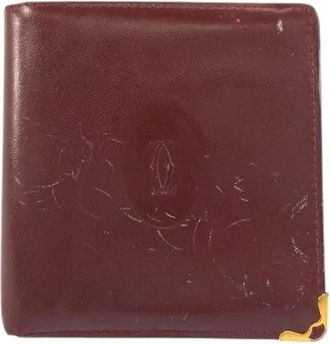 Cartier Pre-owned Must Line Leren Portemonnee - Dames - Vintage Accessoires - Rood - ONE Size - Leer - Vintage