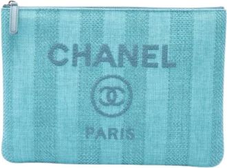 Chanel Pre-owned Fabric chanel-bags - Dames - Vintage Clutch - Blauw - ONE Size - Vintage