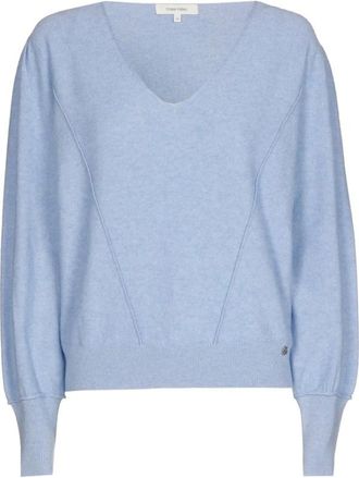 Marie Méro Truien & Vesten, Dames, Blauw, L, Wol, Luxe Wol-Kasjmier V-Hals Trui