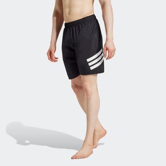 adidas Badeshorts ADIDAS PERFORMANCE 3-STREIFEN 8-INCH, Herren, Gr. XXL, N-Gr, schwarz-weiss (schwarz, wei&szlig;), Obermaterial: 100% Polyester, Badehosen Badesho