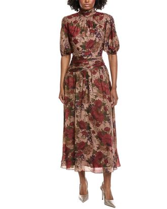 Mikael Aghal Print Midi Dress