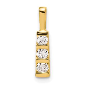 Diamond2Deal 10k Yellow Gold 3 Stone Diamond Pendant
