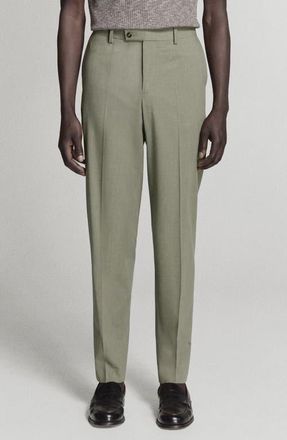 Mango Milan Slim Fit Suit Pants in Green at Nordstrom, Size 32