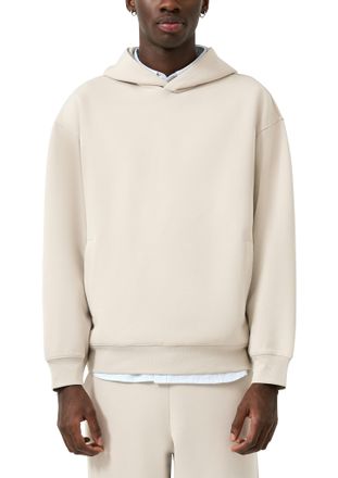 QS by s.Oliver Kapuzensweatshirt QS, Herren, Gr. XXL, ecru, Sweatware, Obermaterial: 67% Polyester, 33% Baumwolle, bestickt, unifarben, l&auml;ssig geschnitten h&uuml;ftbedeck