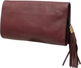 Gucci Pre-owned Leren Tassel Clutch - Dames - Vintage Clutch - Rood - ONE Size - Leer - Vintage
