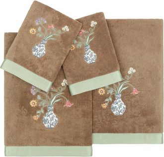 Linum Home Textiles 100% Turkish Cotton Stella 4Pc Embellished Towel Set