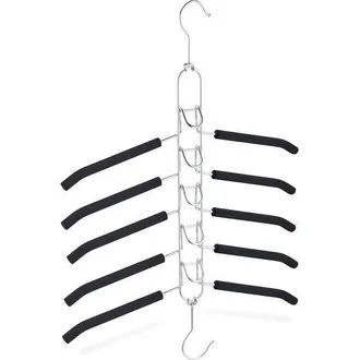 OEM Percha De Cinco Niveles, Antideslizante, Que Ahorra Espacio, Para Prendas Pesadas, Utilizable Horizontal O Verticalmente, Color Negro/plateado