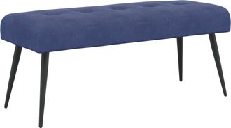 vidaXL Banco Con Tapicer&iacute;a Con Botones Azul Polic&iacute;a 110 X 40 X 46 Cm Vidaxl