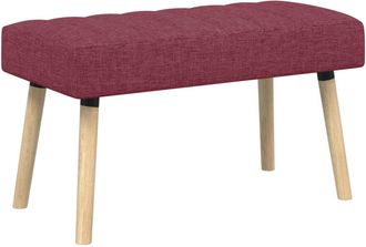vidaXL Banco Con Tapizado En Canal Rojo Vino 80 X 40 X 46 Cm Tela Vidaxl