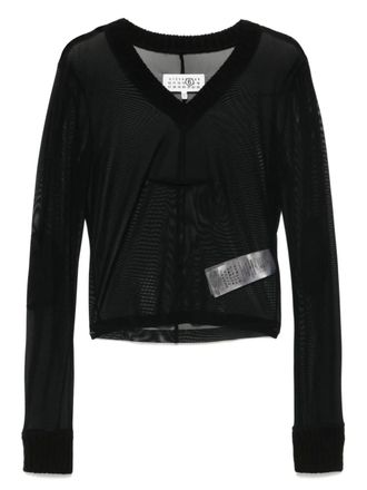 Maison Margiela mesh top - women - Polyamide/Elastane - M - Black