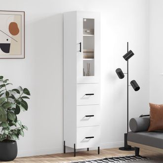 Berkfield Home Highboard White 34.5x34x180 cm Engineered Wood