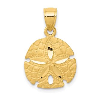 Diamond2Deal 14k Yellow Gold Sand Dollar Pendant