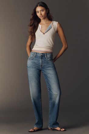 Pistola Denim 100% Cotton Issa Mid-Rise Relaxed Straight-Leg Jeans