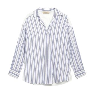 Max Mara Gestreepte Relaxed Fit Blouse - Dames - Blouses & Shirts - Veelkleurig - Maat: 3XS Katoen