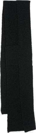 Dries Van Noten Rib-Knit Scarf - Heren - Wintersjaals - Zwart - ONE Size - Wol - Accessoires