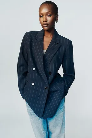 Maeve Pinstripe Blazer Jacket