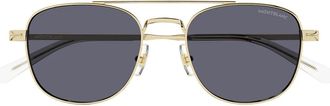 Montblanc Sunglasses Mb0363 S 004 Gold/Blue Men