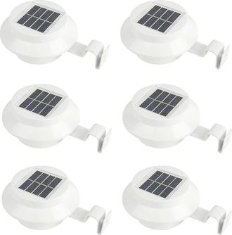 No Brand Luci Solari Per Fossi Di Drenaggio/recinzioni/grondaie, Confezione Da 6, Luci Da Giardino A Led, Luce Bianca, Impermeabili