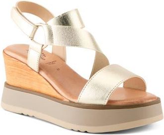 Spring Step Nataly Wedge Platform Sandal in Gold at Nordstrom, Size 8.5Us