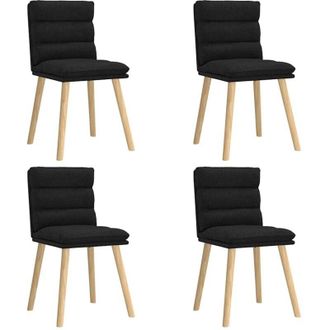 vidaXL Sillas De Comedor 4 Unidades Tela Negras Vidaxl