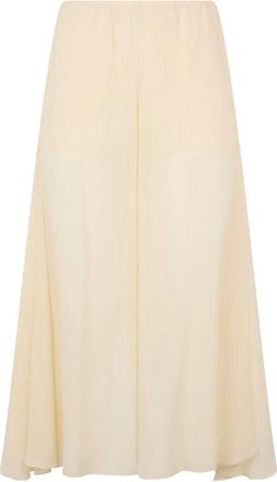 Chlo&eacute; Fluid Pants in Silk Georgette - Dames - Midirokken - Geel - XS - Rokken