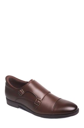 Marc Joseph New York Olive Street Hands Free Technology Leather Double Monk Dress Oxford in Brown Napa Leather at Nordstrom, Size 10.5