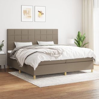 vidaXL Vidaxl - Cama Box Spring Con Colch&oacute;n Tela Gris Taupe 200x200 Cm