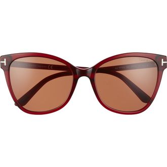 Tom Ford Ani 58mm Gradient Cat Eye Sunglasses in Red/Brown at Nordstrom Rack