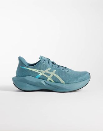 Asics Novablast 6 sneakers da corsa in verde petrolio e blu