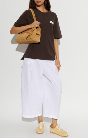 Jacquemus Cotton T-shirt Corso, Womens, Brown