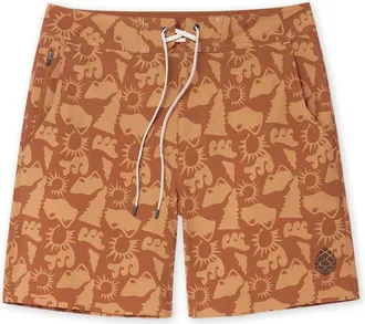 Stio | Mens CFS Board Short - 7.5, Size 31 in Mustang Alpine Waves