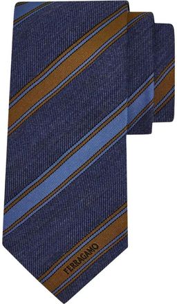 Ferragamo Cravatta Jacquard Regimental - male - Ferragamo - Ties - Multicolor - ONE SIZE - Accessories