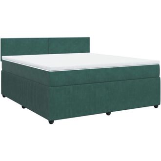 vidaXL Vidaxl - Cama Box Spring Con Colch&oacute;n Terciopelo Verde Oscuro 180x200 Cm