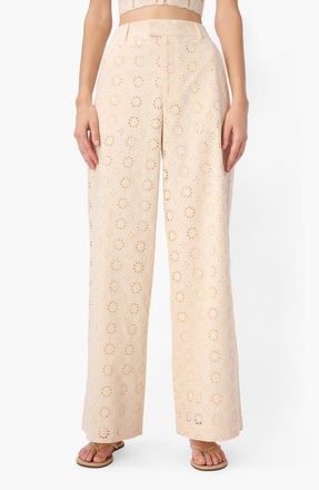 Cami NYC Jordi Cotton Broderie Anglaise Pants in Bone at Nordstrom, Size X-Small