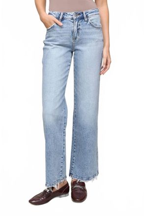 Flying Monkey Mid Rise Slim Wide Leg Jean In Light Wash