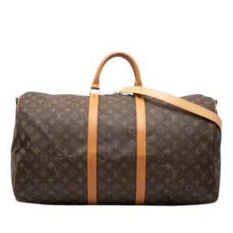 Louis Vuitton Pre-owned Weekend Bags, female, Brown, Size: ONE SIZE Pre-owned Keepall Bandouliere 55