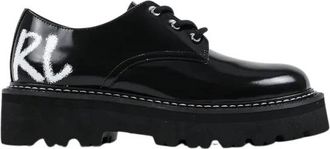 Karl Lagerfeld Kyla Veterschoen - Dames - Veterschoenen - Zwart - 35 EU - Leer - Schoenen