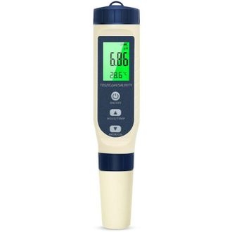 OEM Medidor De Ph 5 En 1, Medidor De Ph/tds/ec/salinidad/term&oacute;metro, Pantalla Lcd, Compensaci&oacute;n Autom&aacute;tica De Temperatura, Medidor De Ph Electr&oacute;nico, Apto