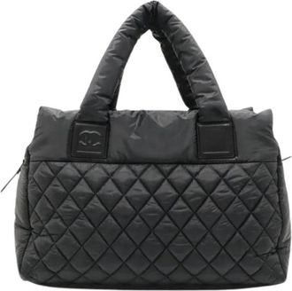 Chanel Pre-owned Vintage Quilted Tote Bag - Dames - Vintage Shopper - Zwart - ONE Size - Nylon - Vintage