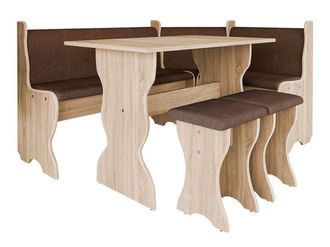 Mirjan24 Mobilier1 - Banco Esquinero Reading 100, Roble Sonoma + Alfa 08, Aglomerado Laminado, Tapiz