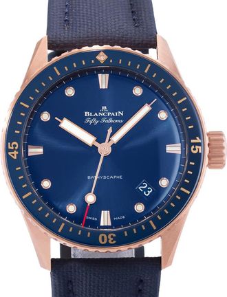 Blancpain Pre-owned Blancpain Fifty Fathoms Blue Dial Mens Watch 5000-36S40-O52A