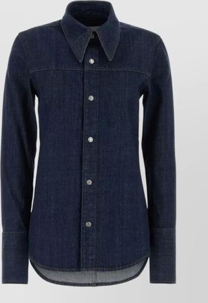 Ami denim shirt long sleeves pointed collar cuffs