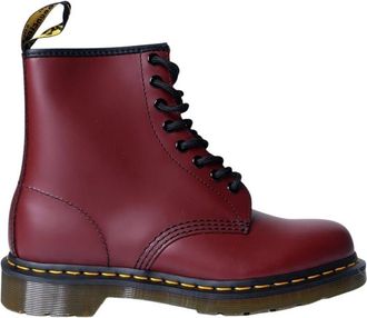 Dr. Martens Schoenen, Dames, Rood, 36 EU, Leer, Bordeaux Leren Laarzen met Ronde Neus
