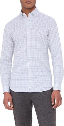 Bugatchi James OoohCotton Tattersall Check Button-Down Shirt in Mocha at Nordstrom, Size Xxx-Large