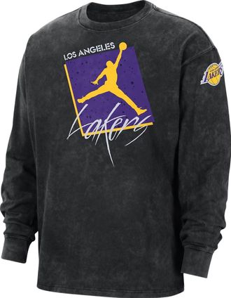 Nike Jordan Air Jordan Los Angeles Lakers Courtside Statement Edition Long Sleeve T-shirt Black DV5747-010